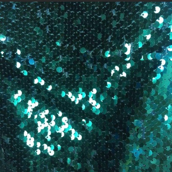 Free People Siren Green Sequins Mini Dress Size 12 - Picture 5 of 8